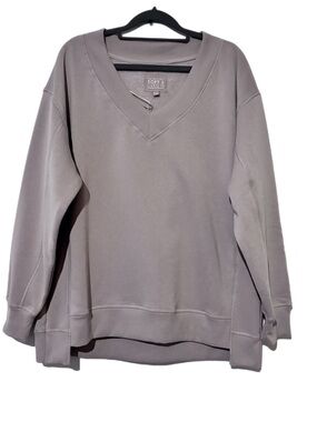 Soft & Light V-Neck Pullover Sweater - Mocha Stone Oversized